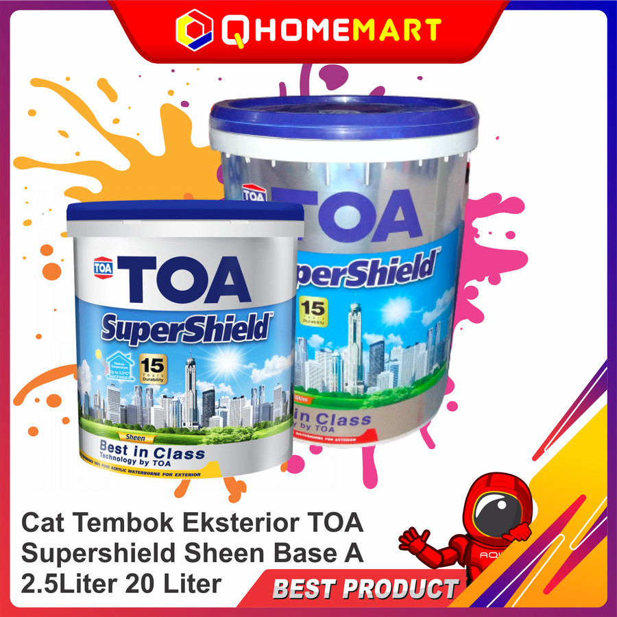 Cat Tembok Eksterior TOA Supershield Sheen Base A B C D kemasan 2.5L 20 Liter - 8305 TITANIC, 20 Liter