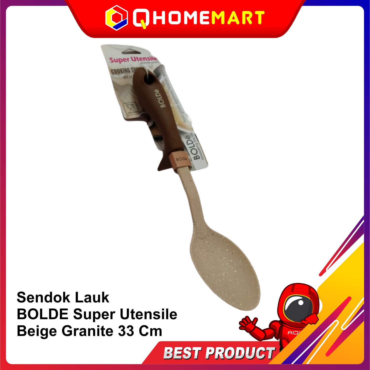 Sendok Lauk BOLDE Super Utensile Beige Granite 33 Cm