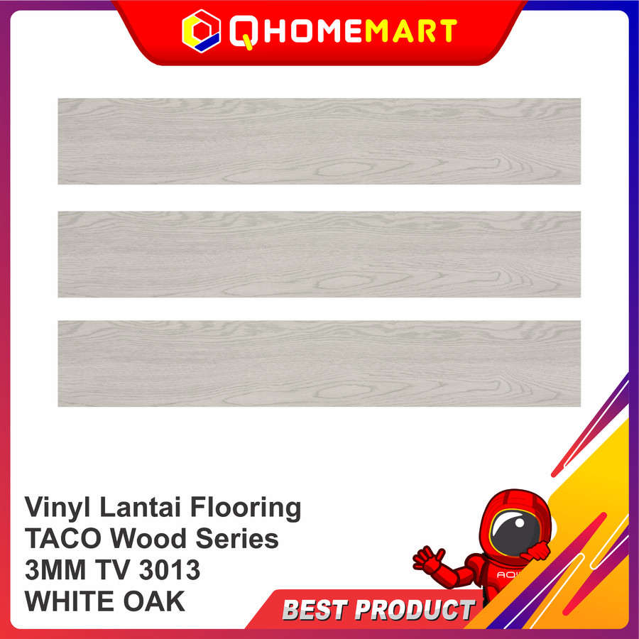 Vinyl Lantai Flooring TACO Wood Series 3 MM - WHITE OAK