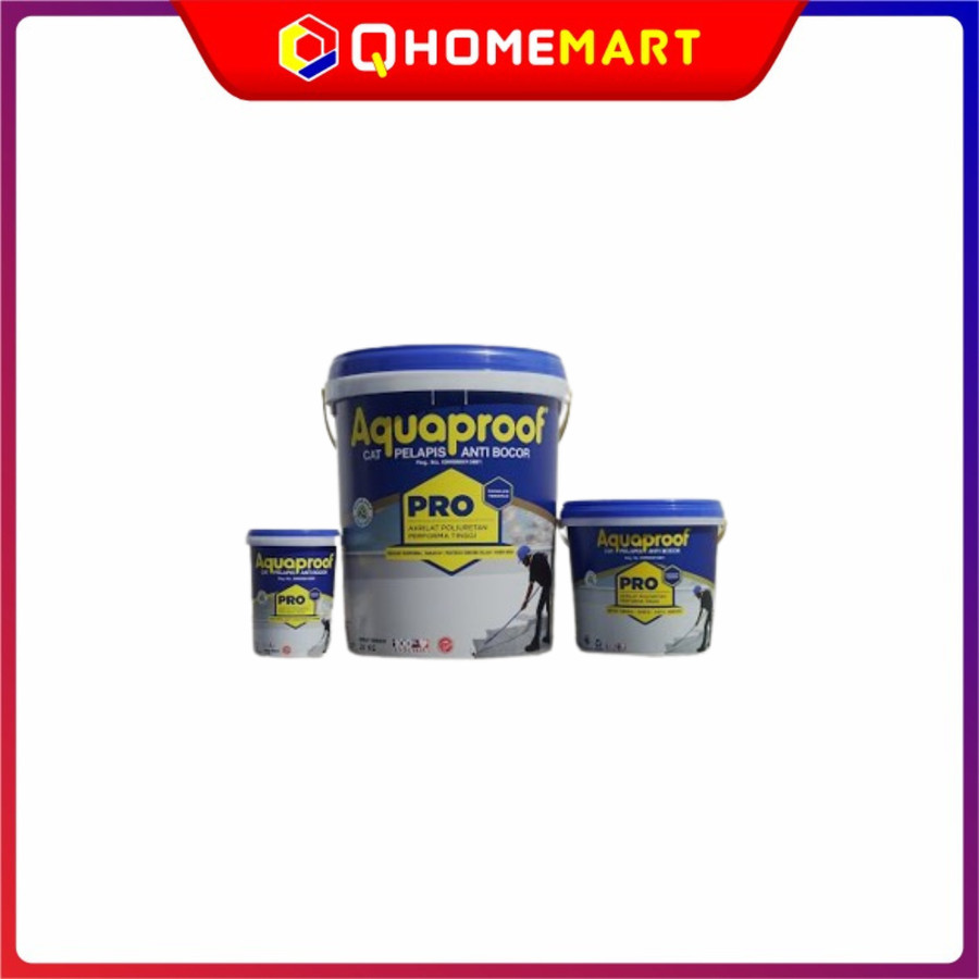 Cat Pelapis Anti Bocor Aquaproof Pro Waterproof Aneka Warna - 4 kg, Abu-abu