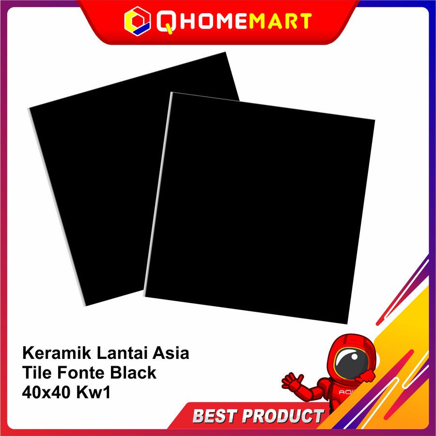 KERAMIK LANTAI ASIA TILE FONTE BLACK 40X40 KW1