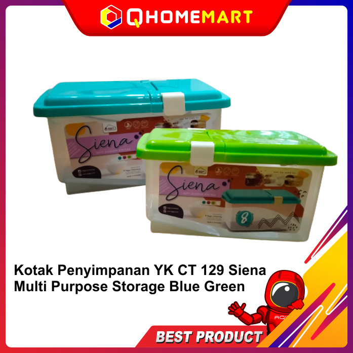 Kotak Penyimpanan YK CT 129 Siena Multi Purpose Storage Blue Green - GREEN