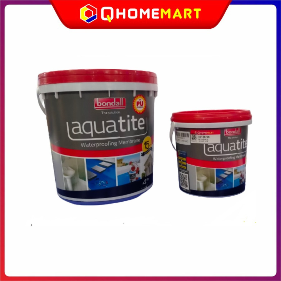 Cat Waterproofing BONDALL AQUATITE 1Kg 4Kg Aneka Warna - 1 KG, Hitam