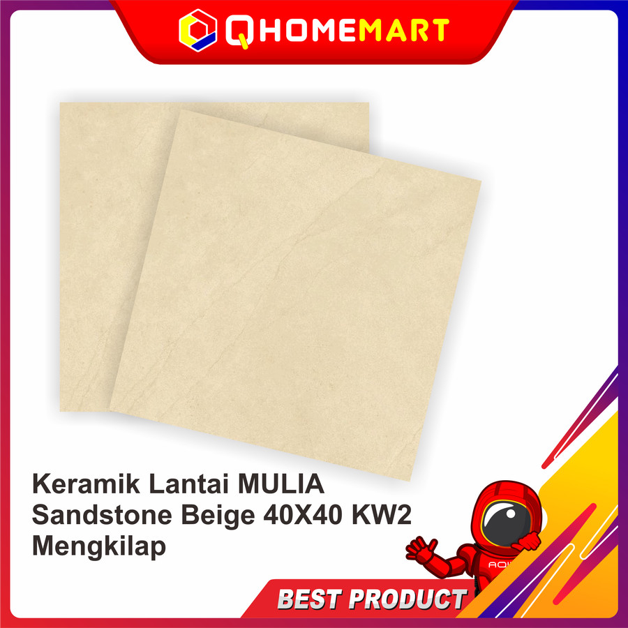 Keramik Lantai MULIA Sandstone Beige 40X40 KW2 Mengkilap