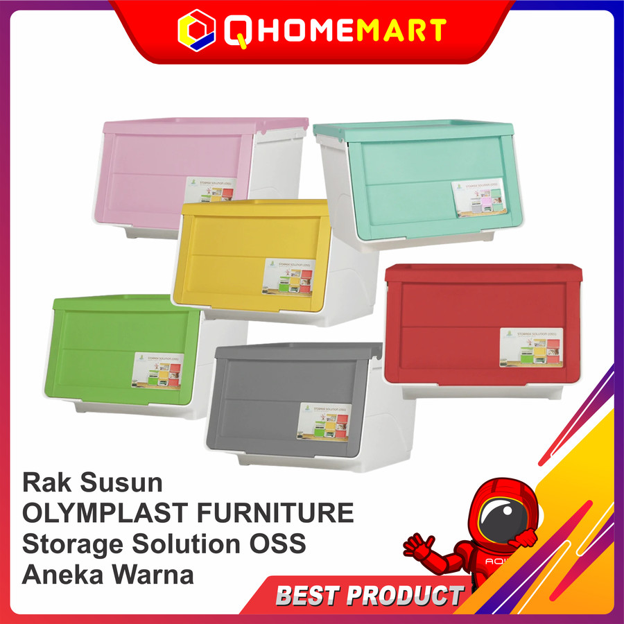 Rak Susun OLYMPLAST FURNITURE Storage Solution OSS Aneka Warna - GREEN