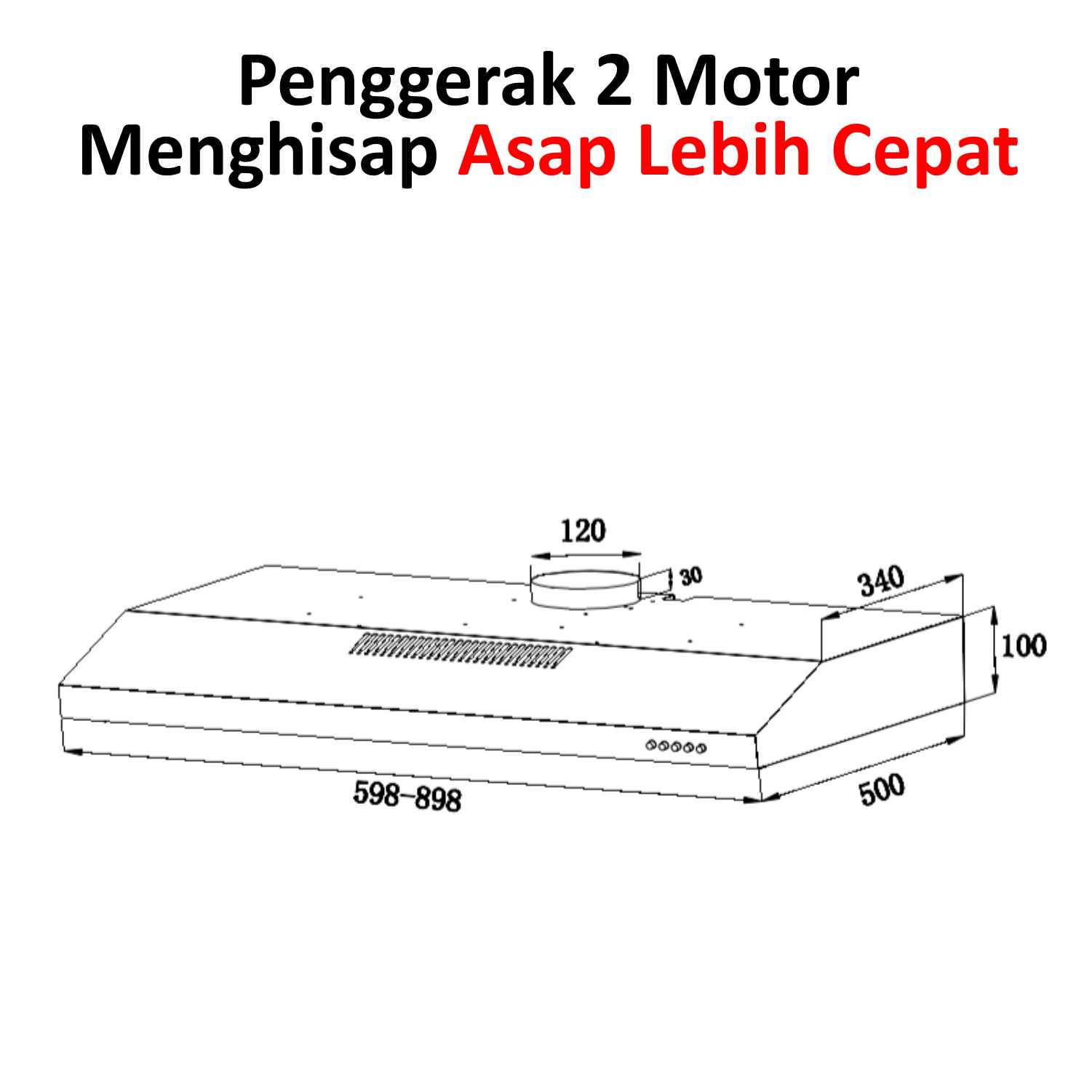 Cooker Hood DELIZIA DSH 6C4 IX Penghisap Asap Slim