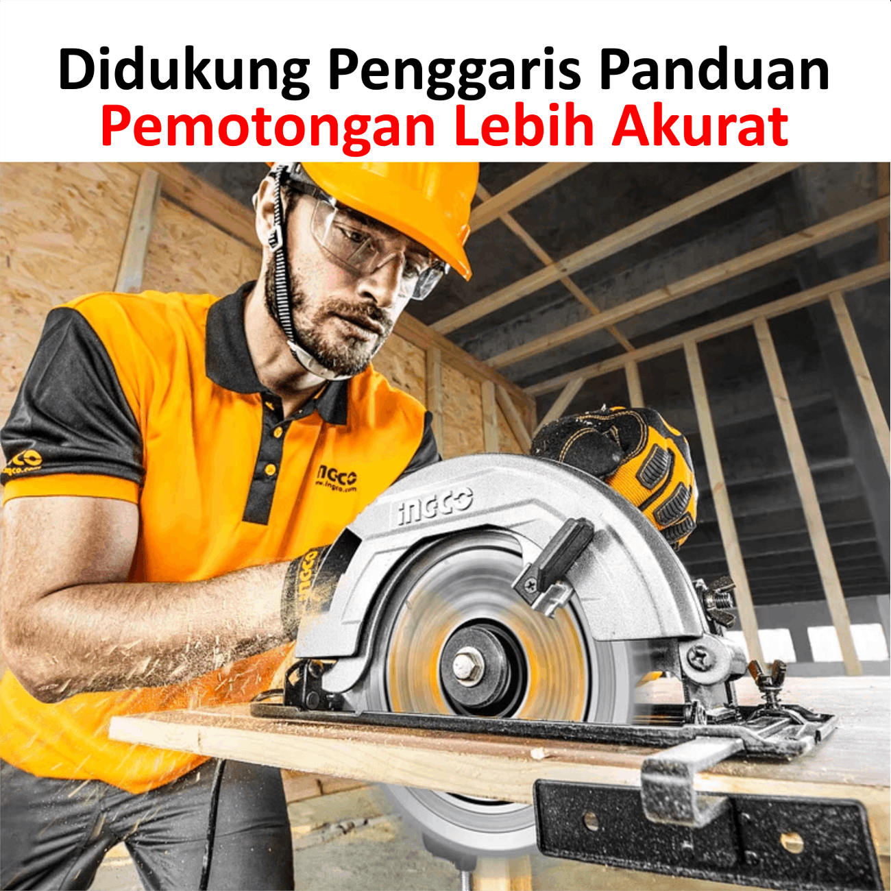 Gergaji Listrik INGCO CS18538 (SS) Mesin Circular Saw 1400 Watt