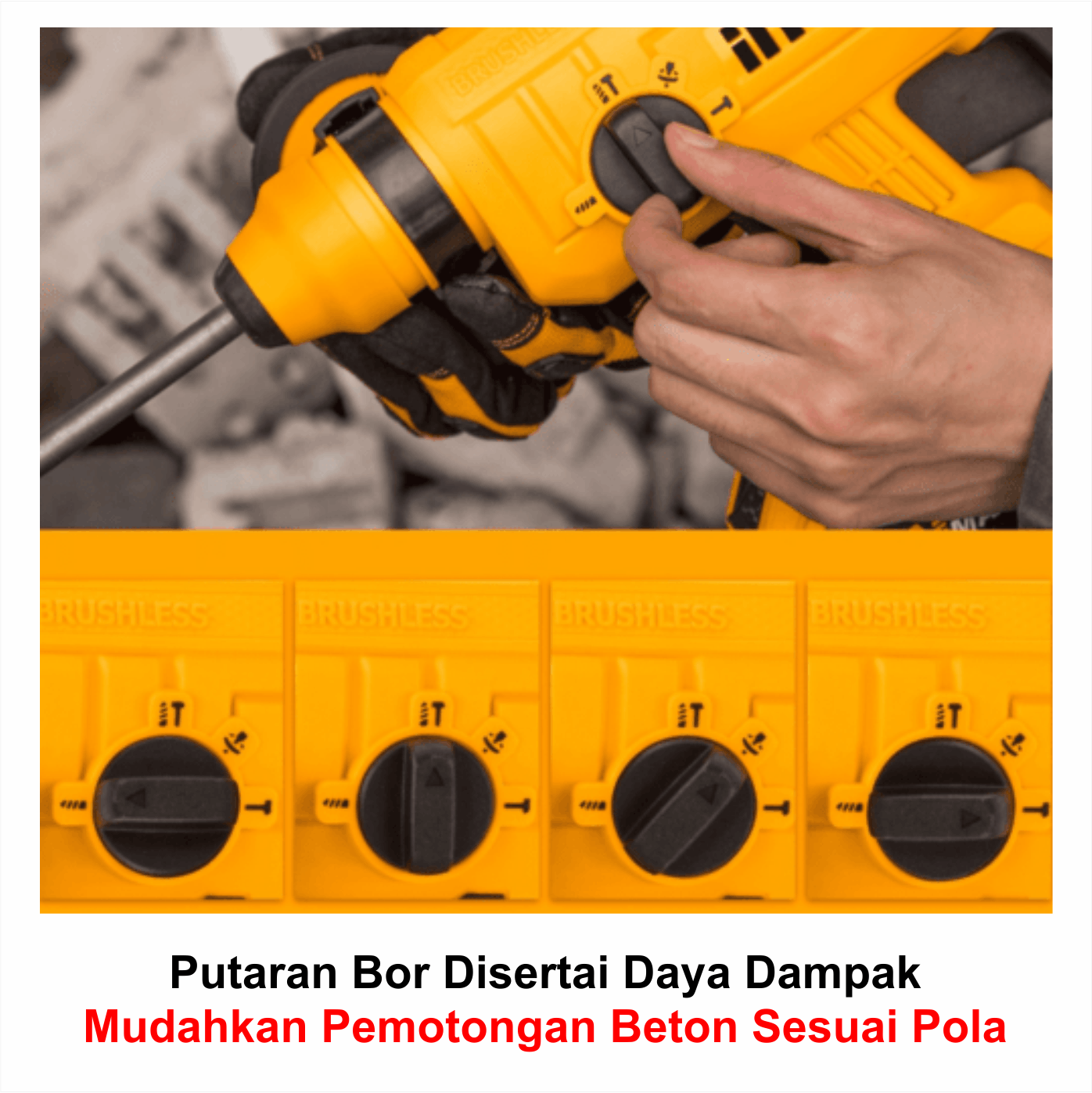 Mesin Bor INGCO CRHLI2201 Rotary Cordless 20 Volt