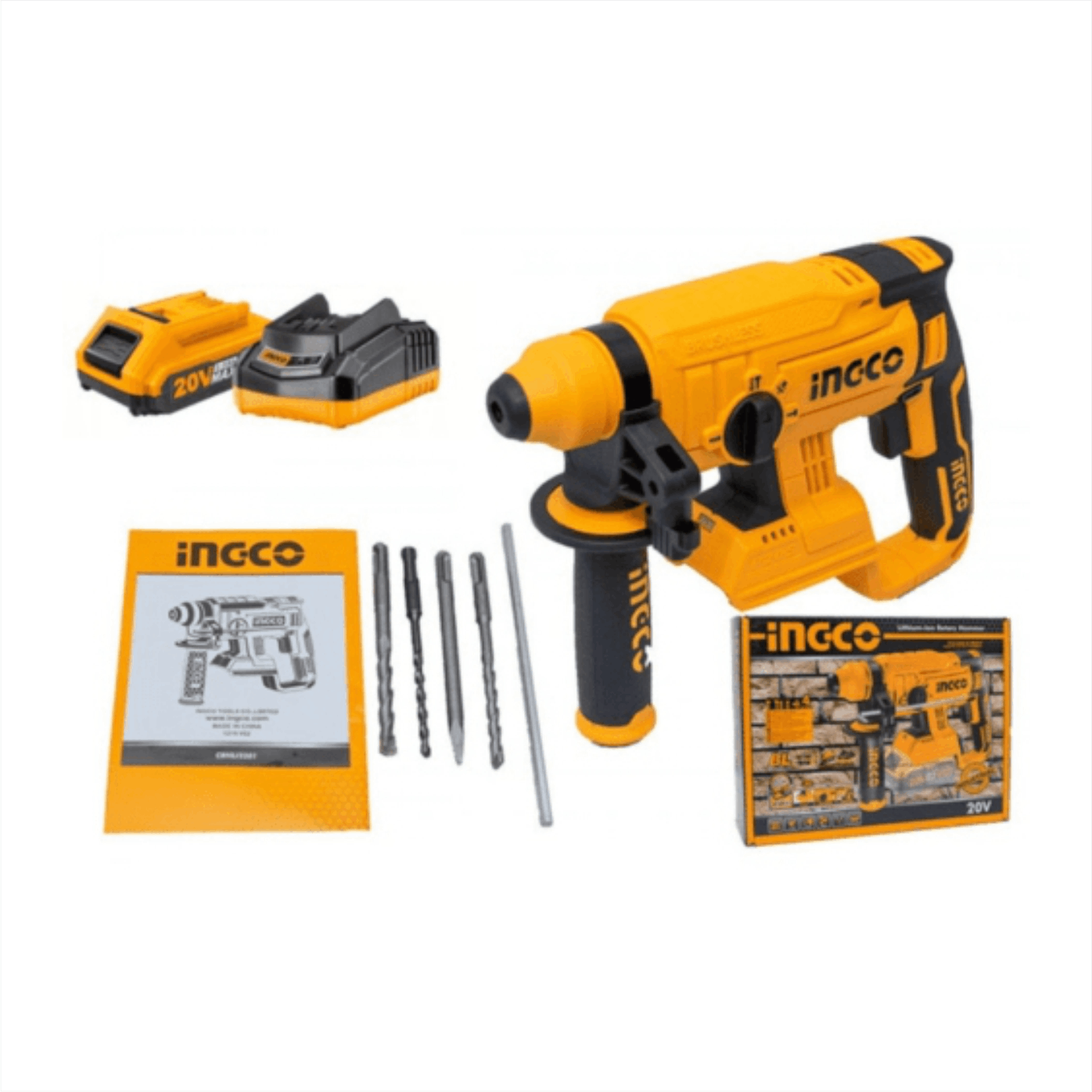 Mesin Bor INGCO CRHLI2201 Rotary Cordless 20 Volt