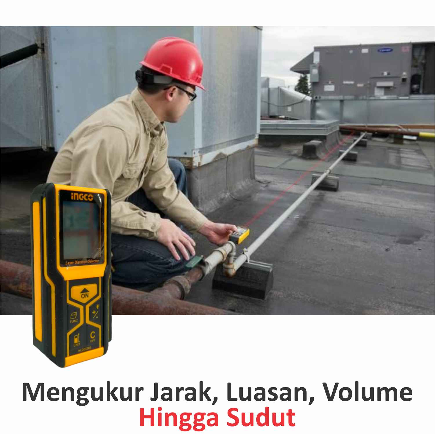 Meteran Laser INGCO HLDD0608 3D Alat Ukur Jarak