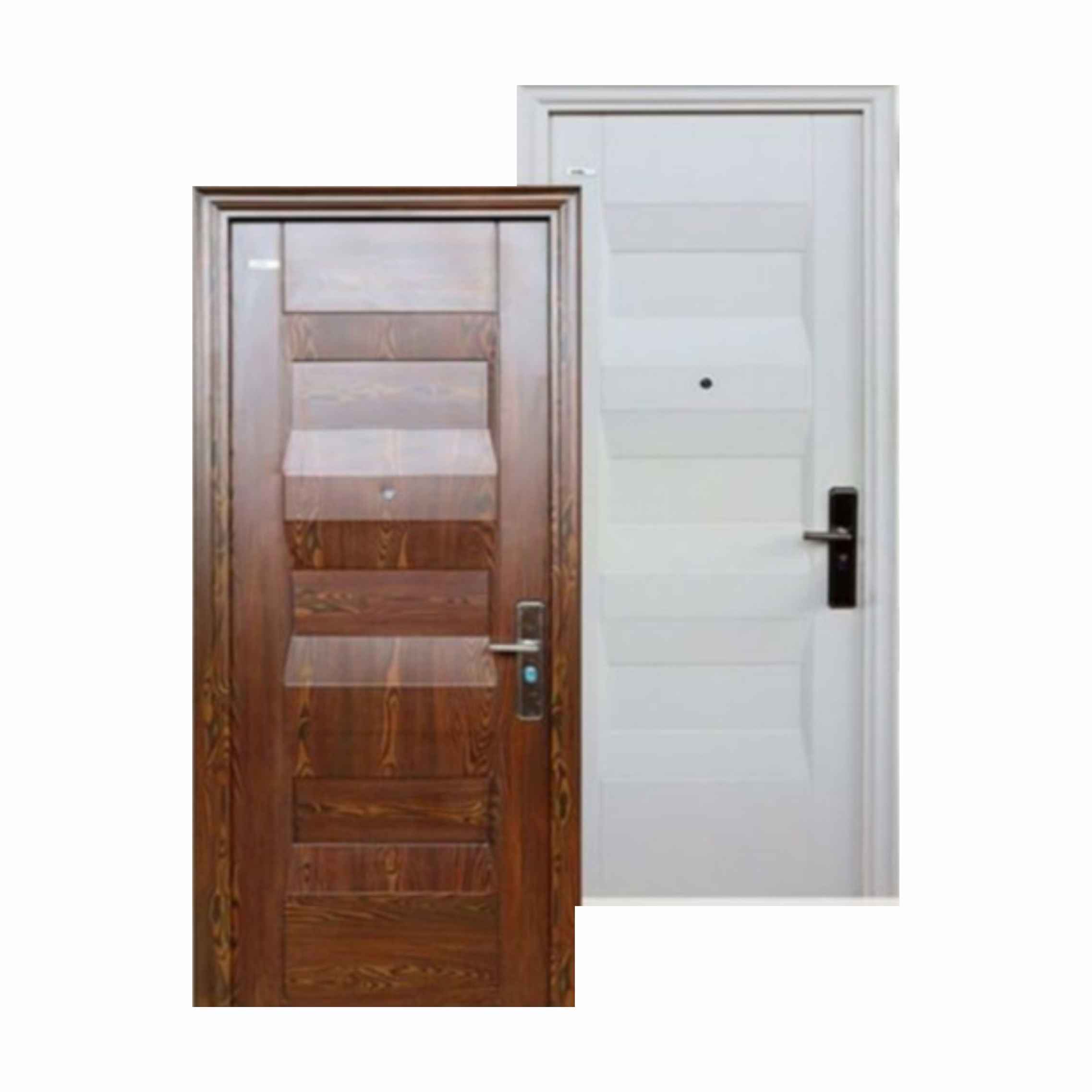 Pintu Baja Set JBS Prime 9001 Urat Kayu Buka Kanan Kiri