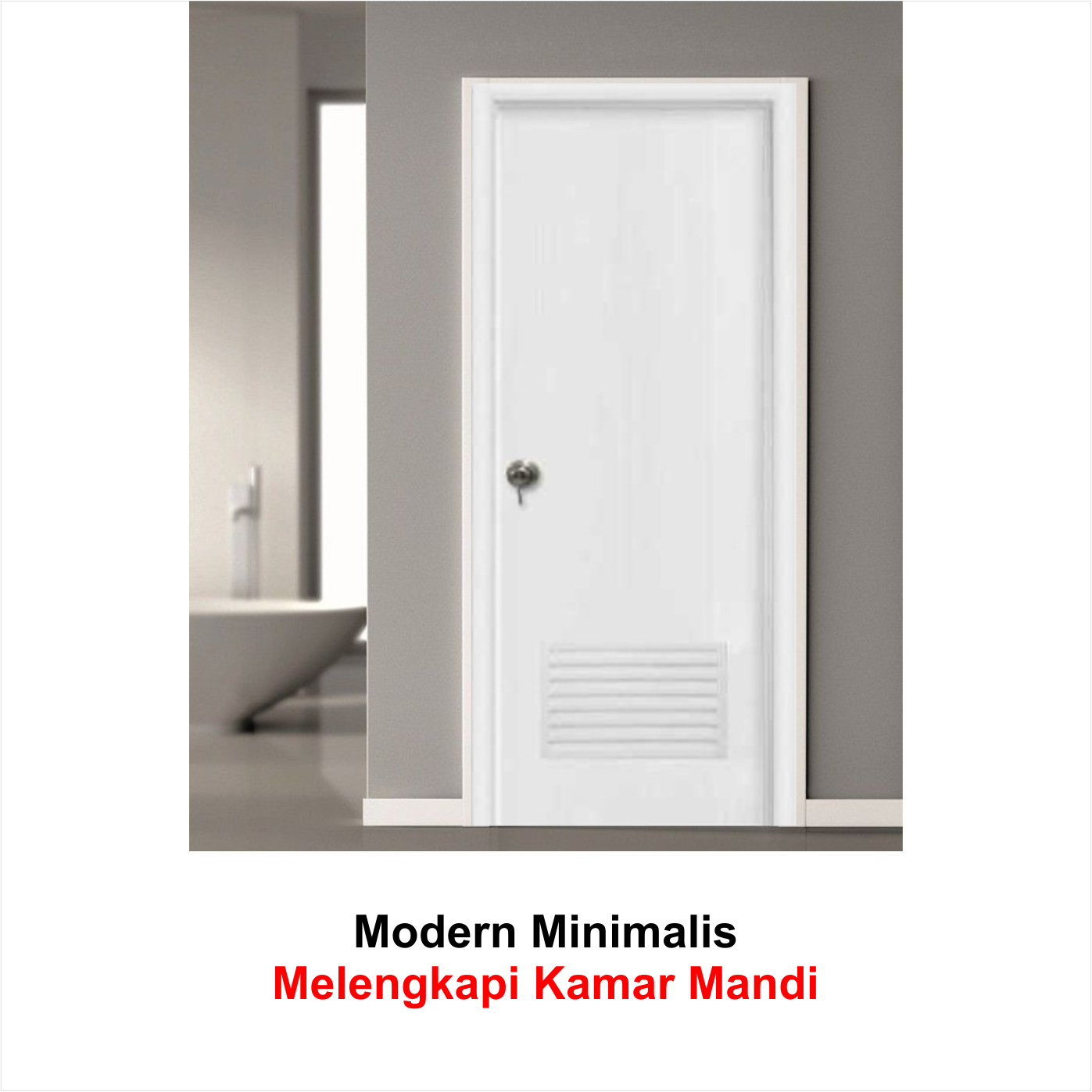 Pintu Kamar Mandi PVC MASTERQ Putih 70x200 Cm Buka Kanan Kiri