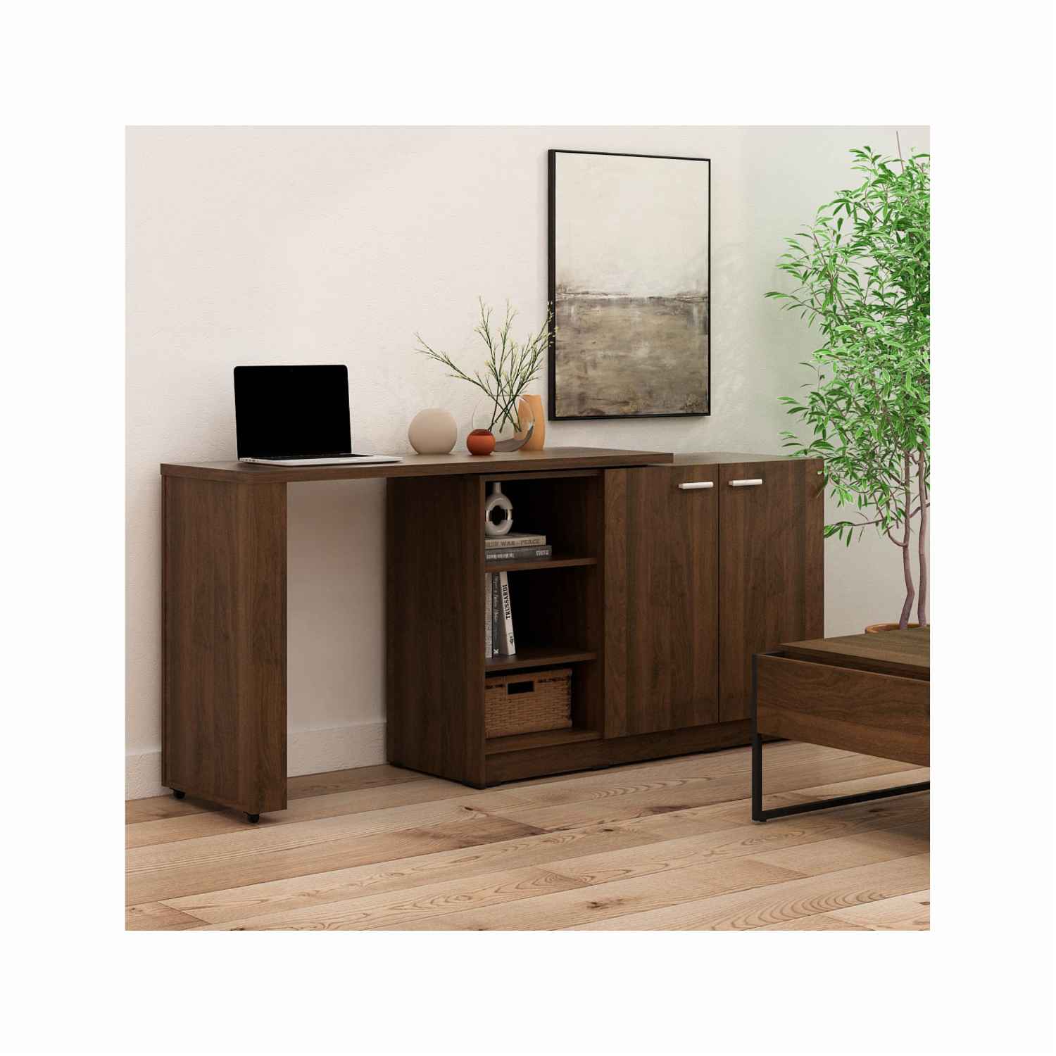 Rak Meja PDF FURNITURE Spencer SBDK120 Brown Walnut Space Saving