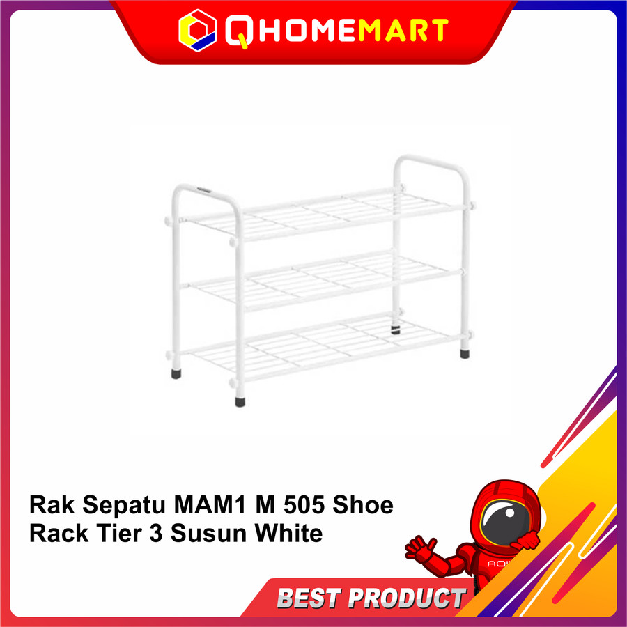 Rak Sepatu MAM1 M506 M505 M504 M503 Shoe Rack Tier 3 4 5 6 Susun Black - M-503 RAK 3