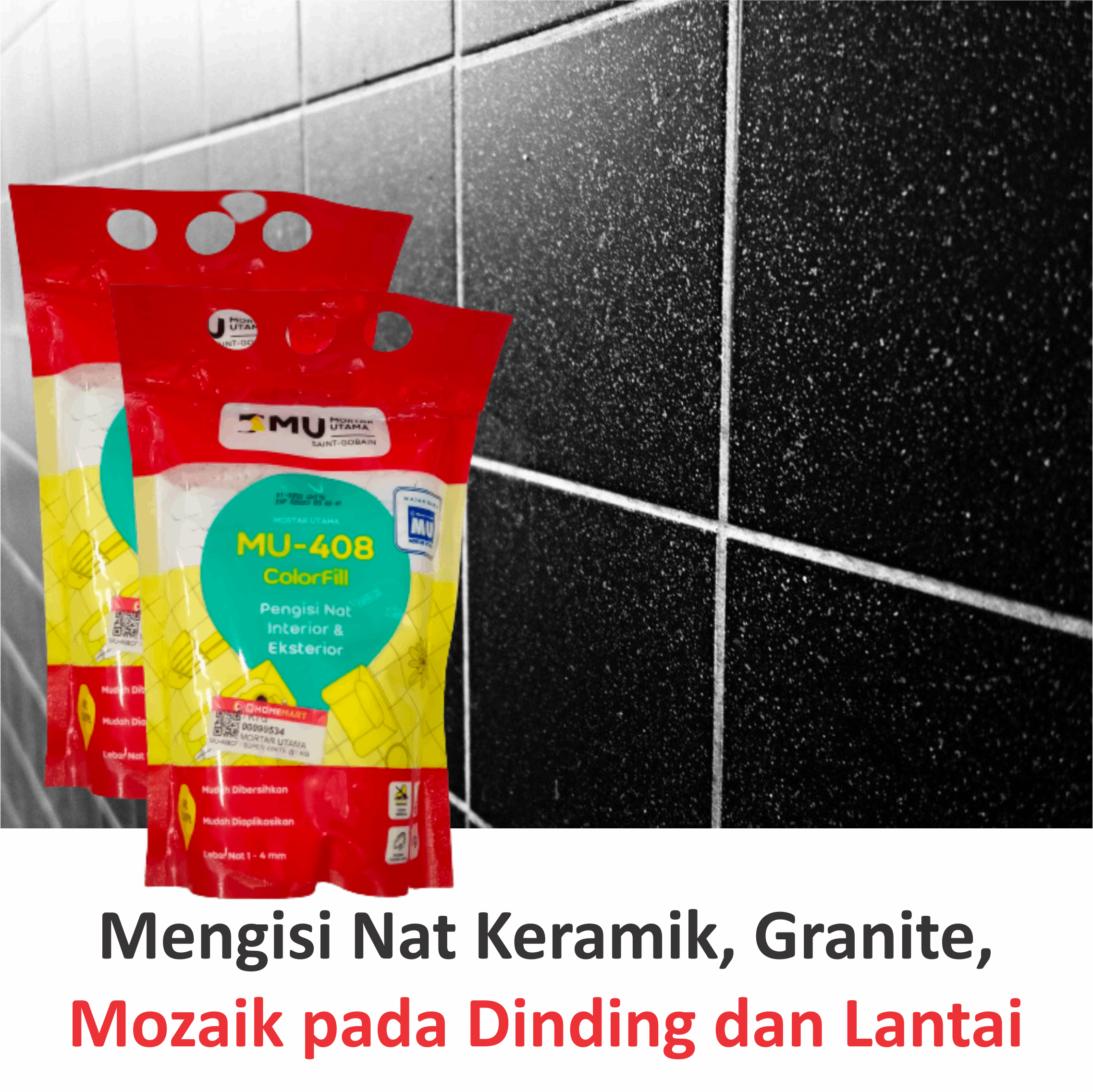 Semen Pengisi Nat Mortar Utama MU 408 ColorFill Aneka Warna 1 Kg
