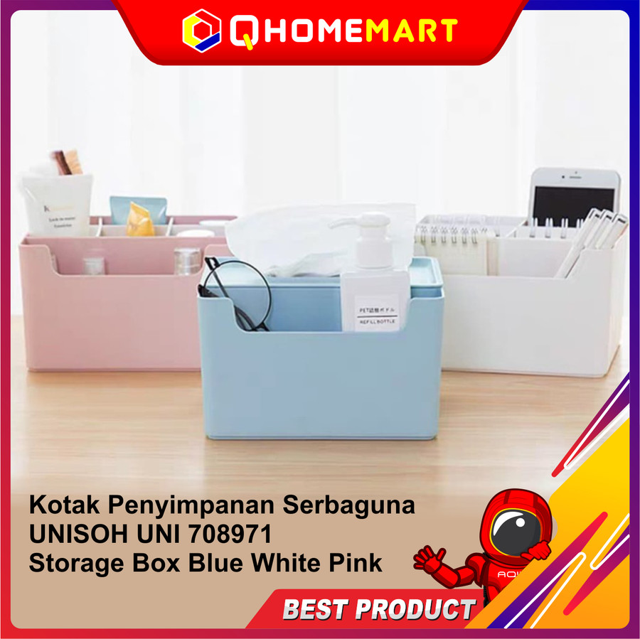 Kotak Penyimpanan Serbaguna UNISOH UNI 708971 Storage Box Blue White P - BLUE
