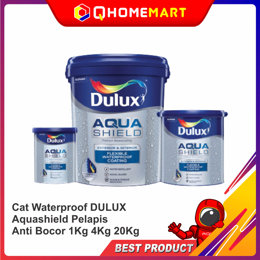 Cat Tembok Dulux Aquashield Cat Pelapis Anti Bocor (Waterproof) 1 kg - 4 Kg, DARK GREY