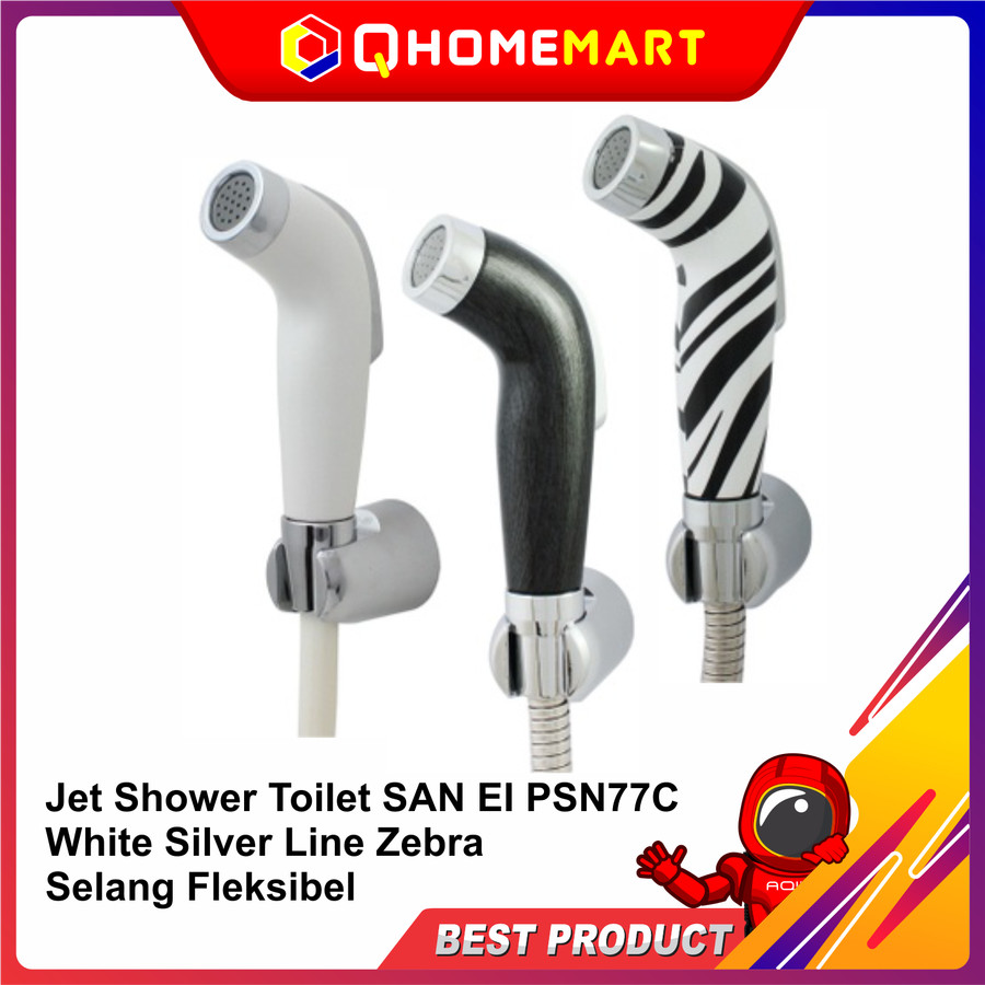 Jet Shower Toilet SAN EI PSN77C White Zebra Pastel Ivory Selang Fleksi - SILVERLINE