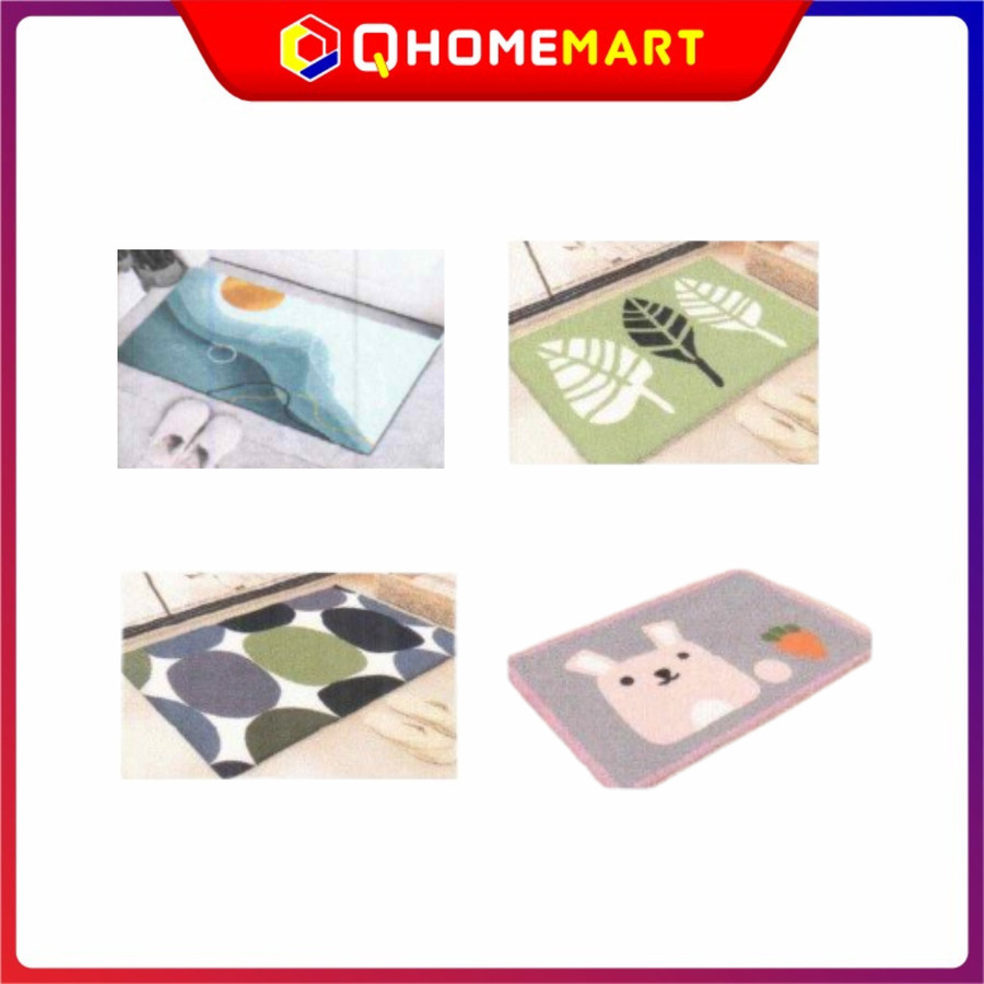 keset kaki lantai rumah anti slip karakter 40x60 - Kelinci